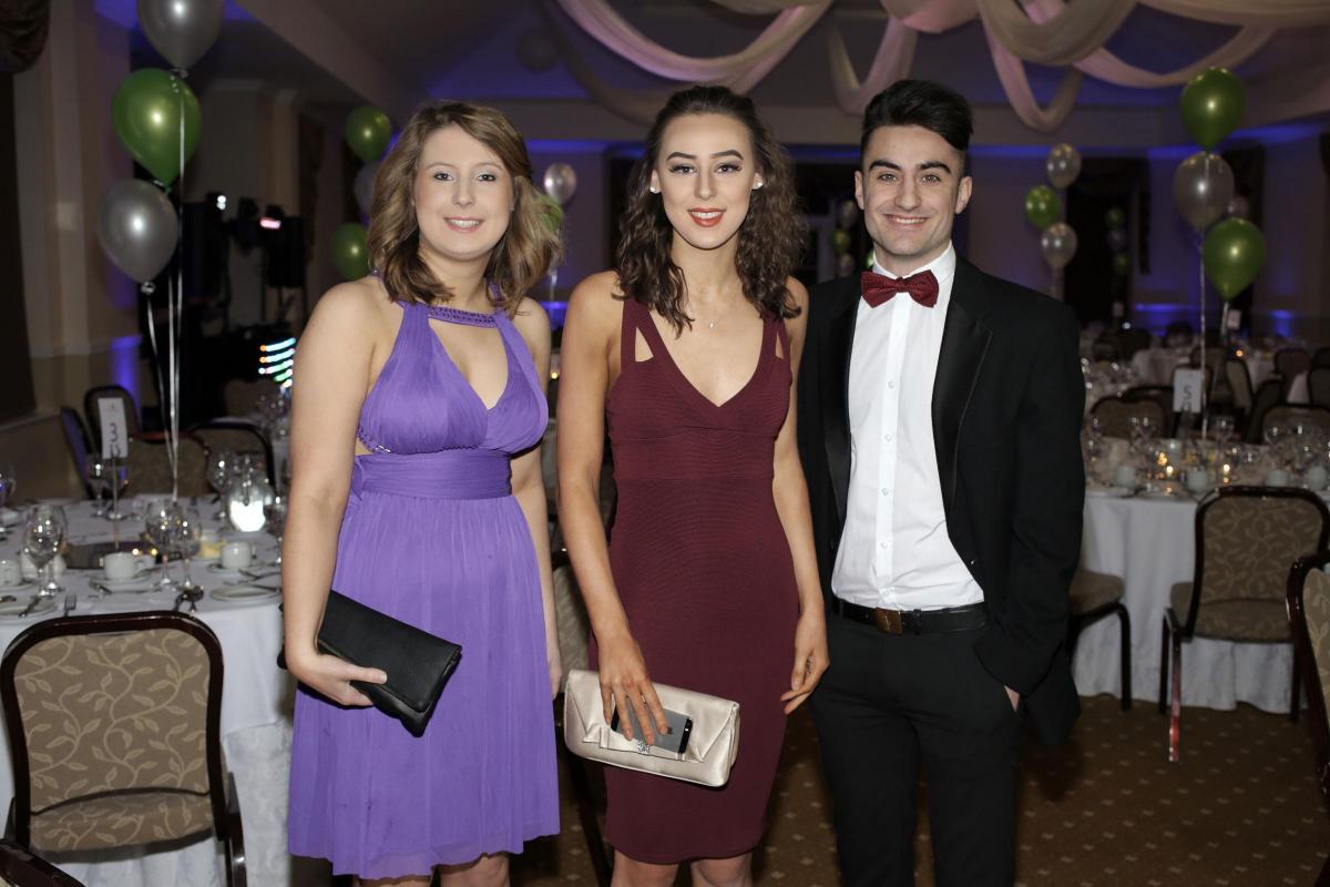 Great Smeaton Young Farmer's Ball at Solberge Hall in Newby Wiske.
Emma Smith, Chloe Smith and Kieran Wainwright. Picture by Stuart Boulton.