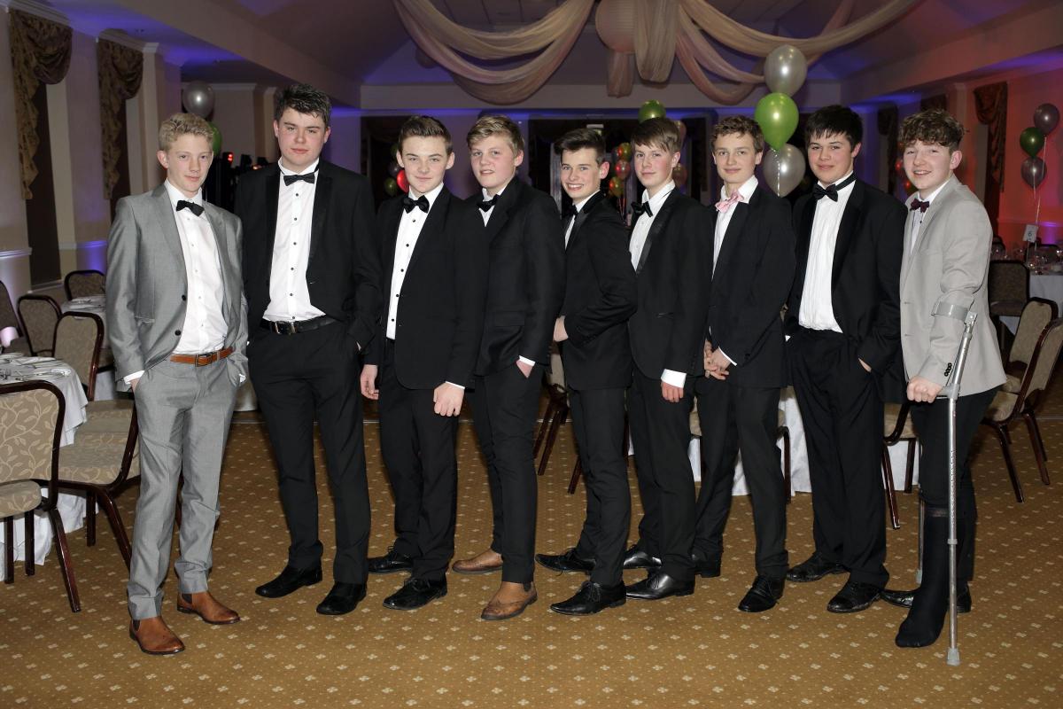 Great Smeaton Young Farmer's Ball at Solberge Hall in Newby Wiske.
Nick Walker, Ben Williamson, Tom Barley, Jake Ballatina, Stephen Chapman, Alex Barker, Guy Atkinson, Sam Charlton and Jack Allen. Picture by Stuart Boulton.