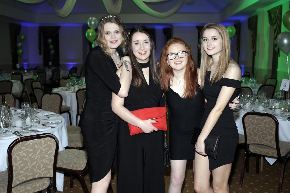 Great Smeaton Young Farmer's Ball at Solberge Hall in Newby Wiske.
Imogen Grange, Laura Hallett, Annie Henry and Victoria Agar. Picture by Stuart Boulton.