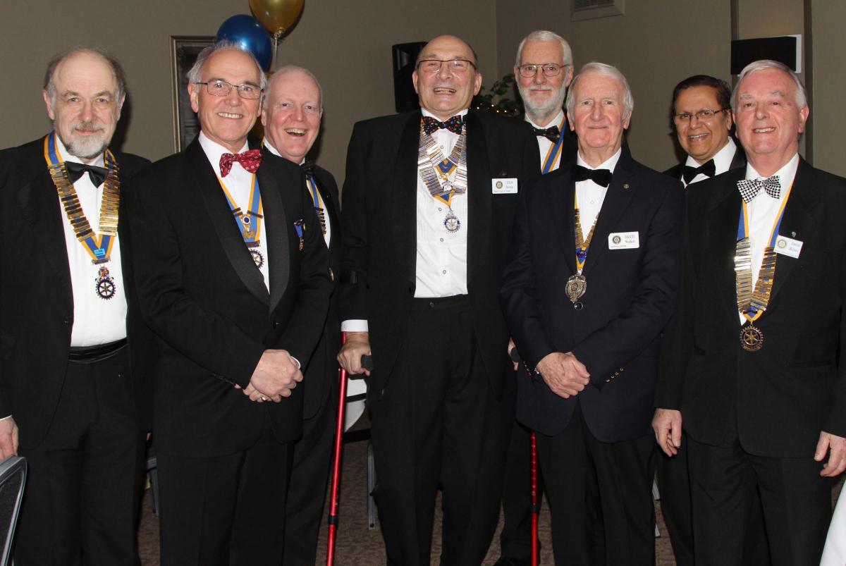 S&P Rotary at Topcliffe: President Coin Brown, centre, poses with local branch presidents.