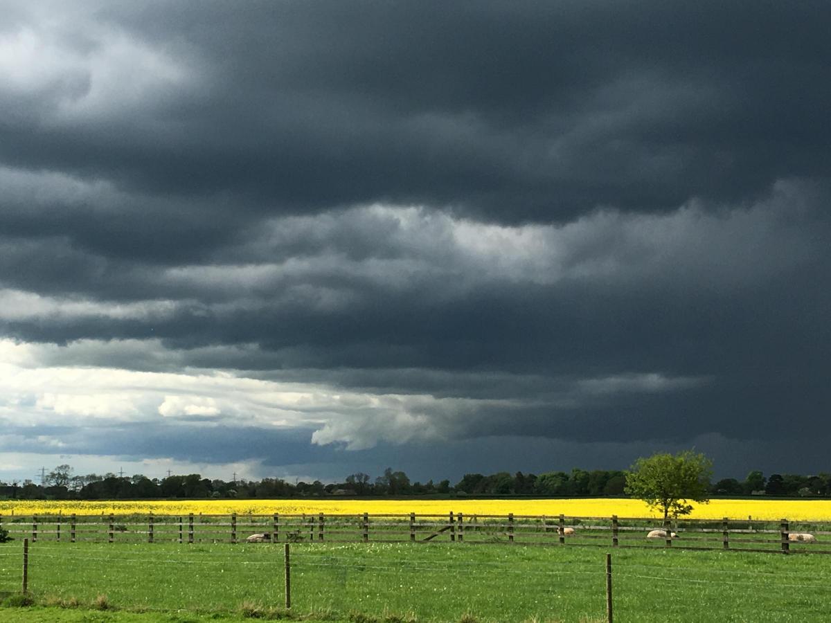 READER'S VIEW: Andrew Thornton took this dramatic sky over Sessay, near Thirsk, on Sunday. It was, he says, the calm before the storm.