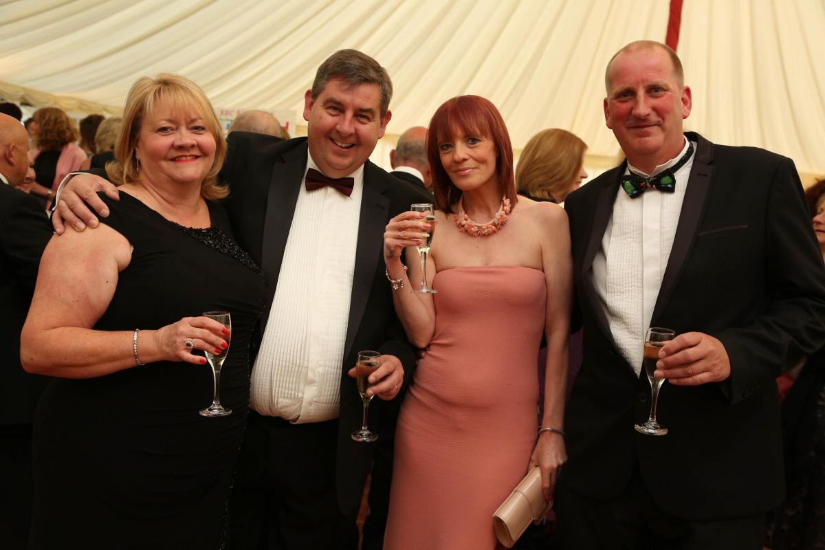 Blood Charity Ball, Leyburn, North Yorkshire. Sue Robertson, Steven Robertson, Allison Craig and Chris Davison. Picture: TOM BANKS