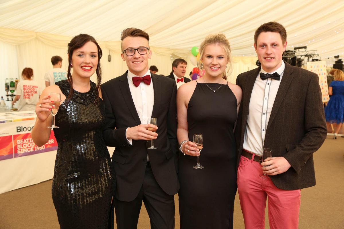 Blood Charity Ball, Leyburn, North Yorkshire. Lucy Burton, Jeff Raynor, Joanna Tink and Richard Fraser. Picture: TOM BANKS