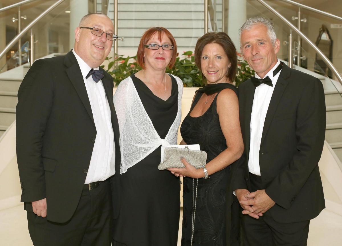 Wensleydale RFC Ball at Tennants, Leyburn.
Mark and Samantha Wilson with Denise and Nick Shepherd.
Picture: Richard Doughty Photography