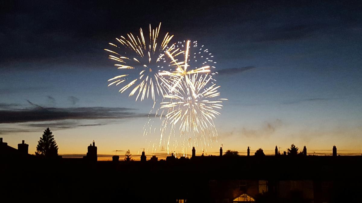John Carrington of Sowerby, near Thirsk, was looking out of his attic window when he captured this orange-hued view of fireworks exploding over the town during the Picnic in the Park event earlier this month.