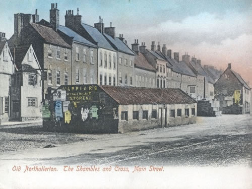The shambles, market cross and tollbooth in Northallerton High Street that were swept away 150 years ago. The Fleece Inn, which still stands, is on the left of the picture