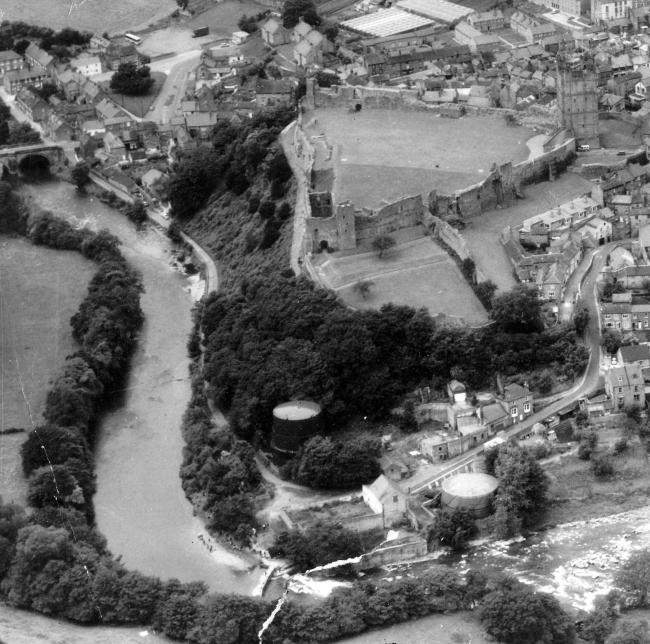 An aerial photograph of the River Swale in Richmond
