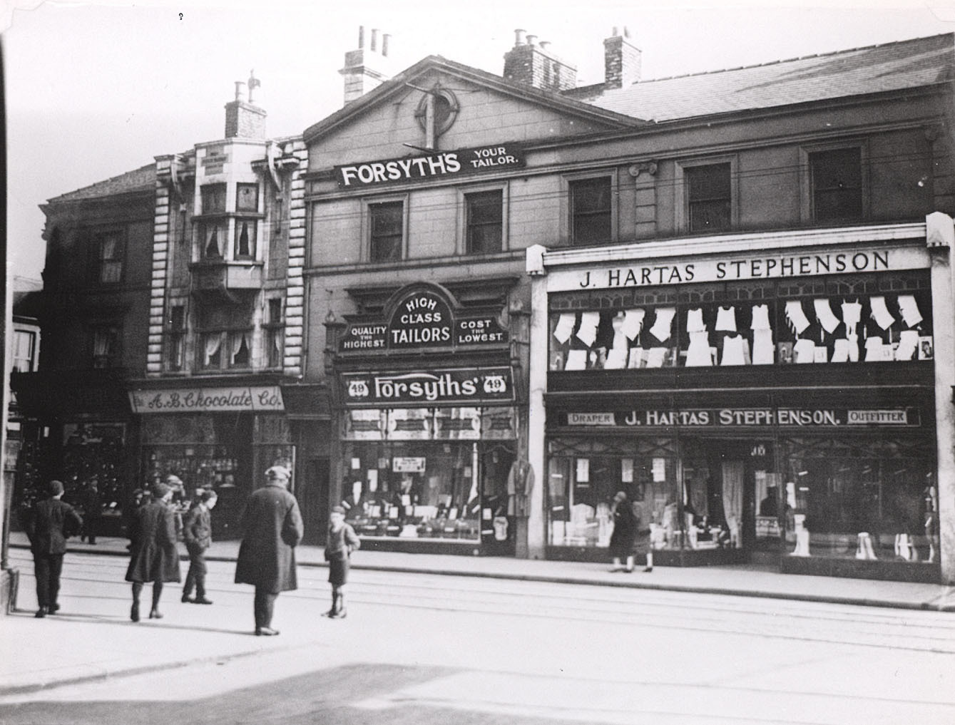 Edward Peases house in the 1940s - the grand facade was added in the 1860s and retail started creeping in at the start of 20th Century