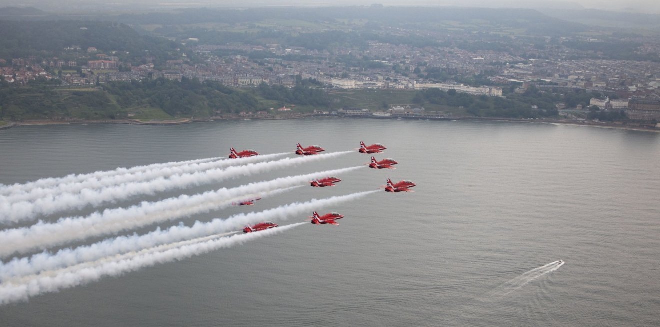 A British icon: the Red Arrows are global ambassadors and drum-up a significant amount of trade for the UK plc. – MoD/Crown Copyright 2021