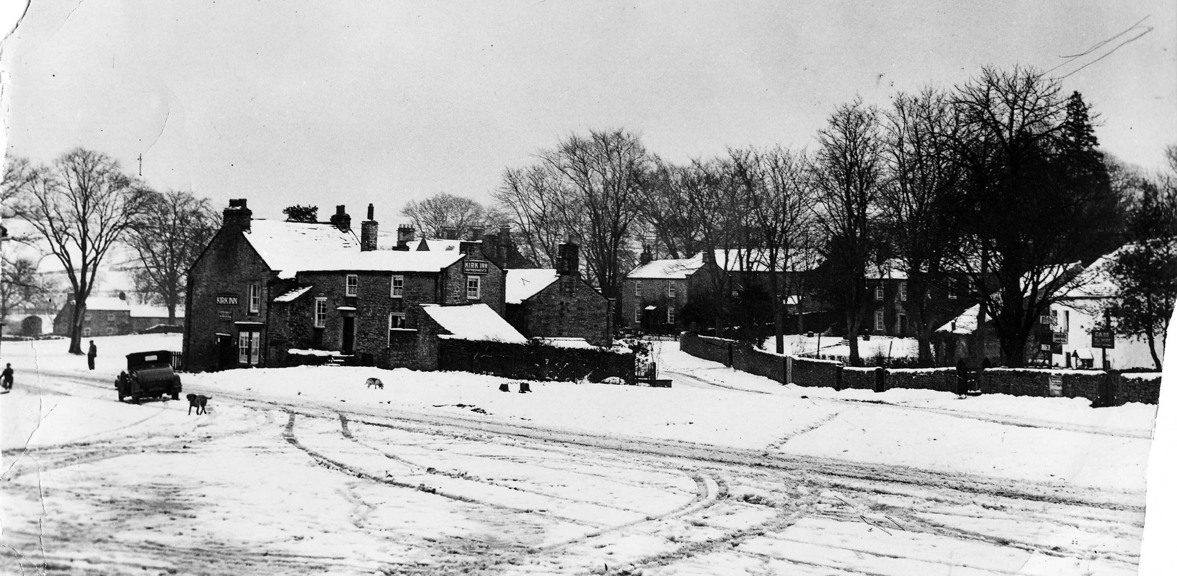A fabulous, if undated, photo from the D&S archive taken from Romaldkirk church looking across the Kirk Inn towards the Reverend Clevelands rectory, which is hidden behind the pub. The picture was probably taken in the early 1930s. If our old car