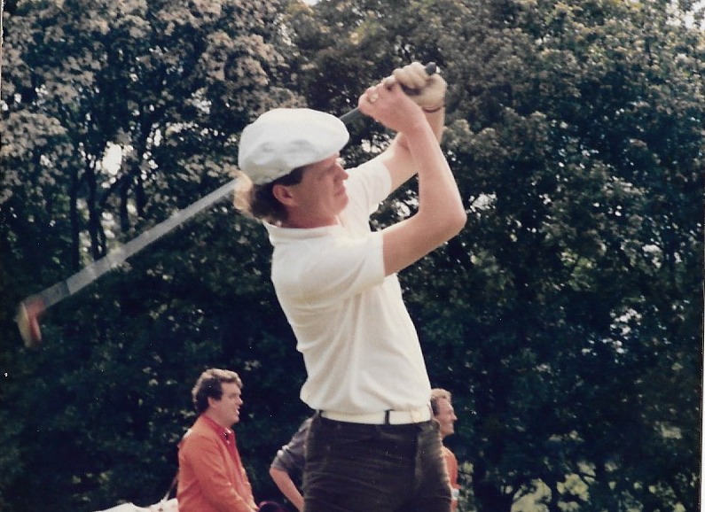 Martin Catt in 1983 playing golf & raising funds for charity