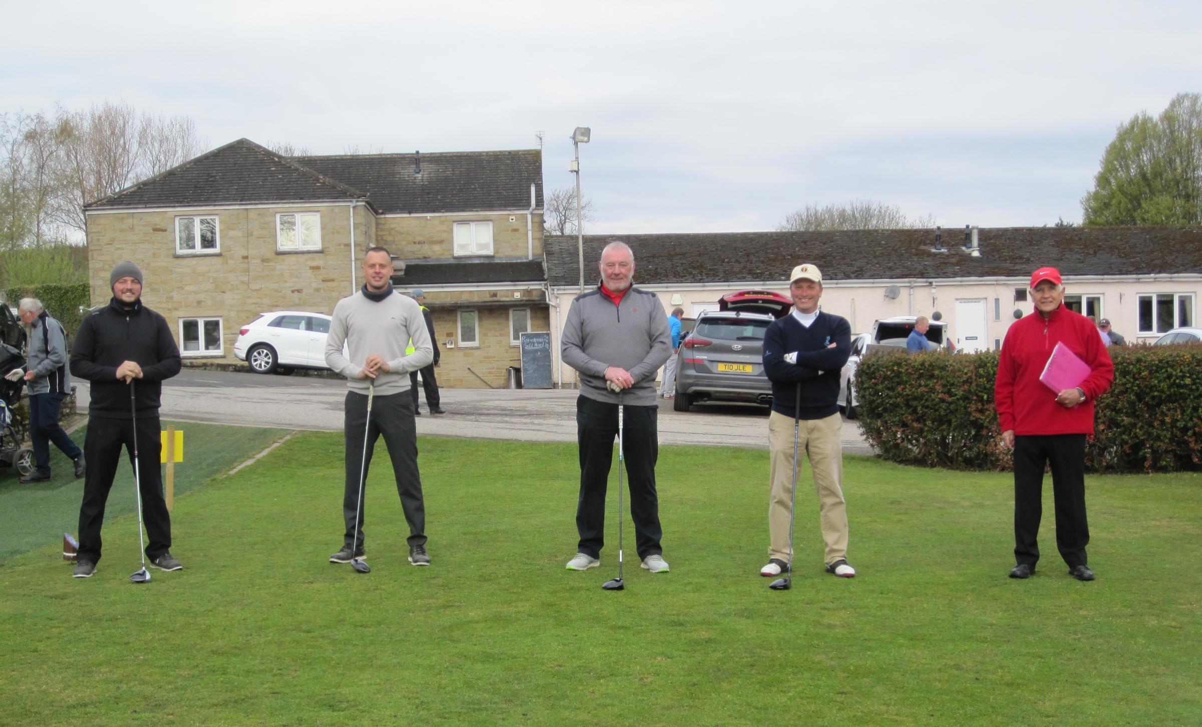 Sean Tranter & Adam Bell (Teesside Golf Club), John Simpson & Guy Pini (RGC) and David Jeffcock (Teesside Union)