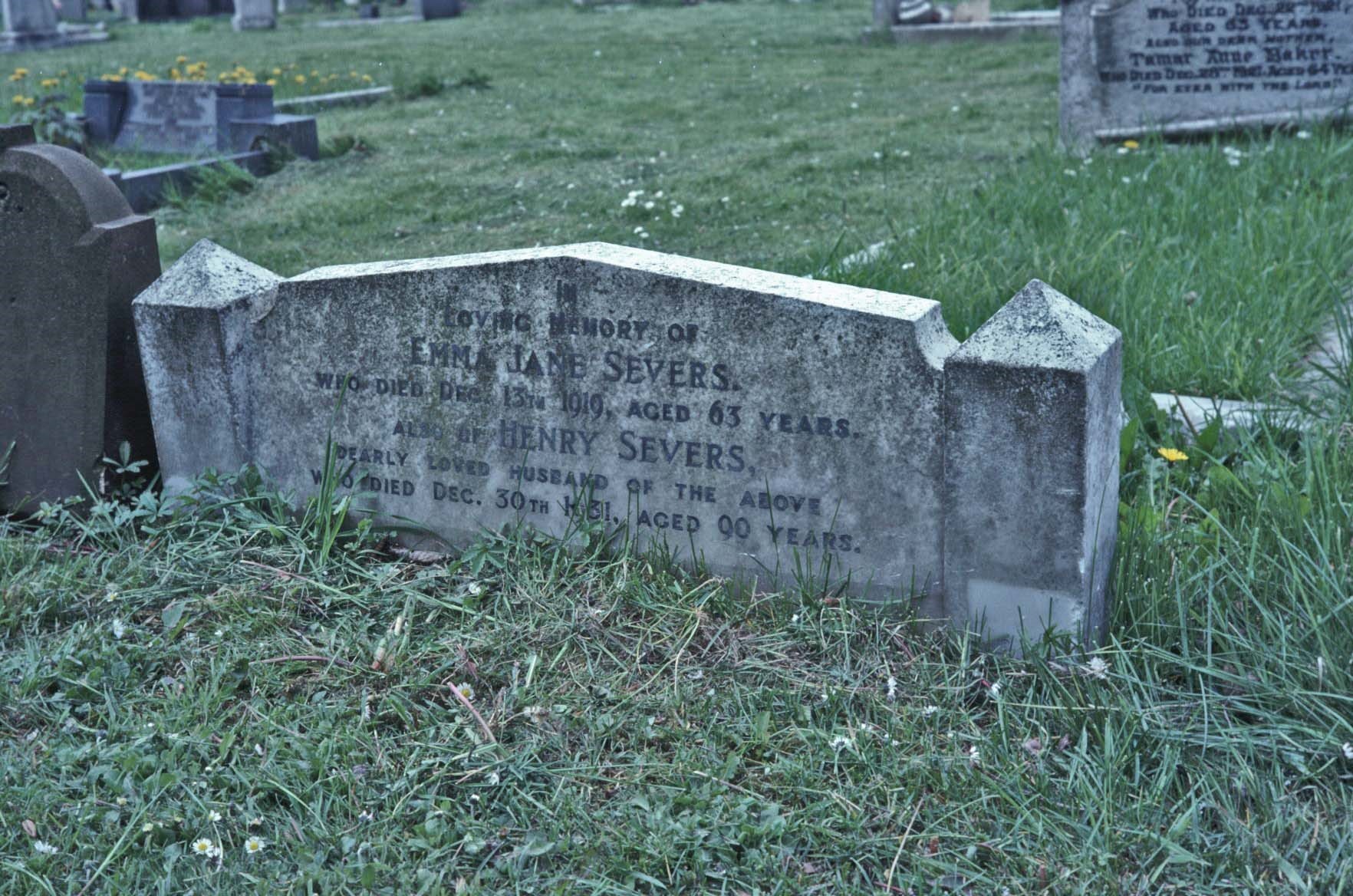 John Severs’ great-grandfather Henry’s grave in Linthorpe Cemetery in Middlesbrough