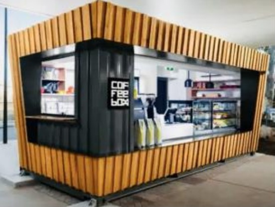 An image showing what the coffee kiosk will look like