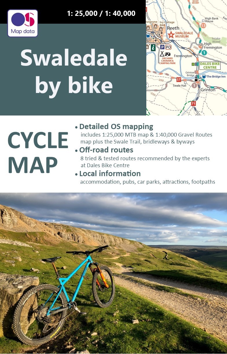 The cover of the new map of biking routes in Swaledale