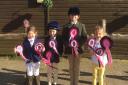 The winners from PC D Level 1 proudly showing off their rosettes, from left, Amelia Carmen, Jack Whitehead, Sophia Whitehead and Freya Johnson-Burke