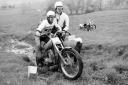 Stuart Feeny in a sidecar competition in 1978 at Gayle Bank, Wensley