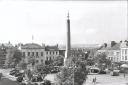 A grand picture of Ripon Market Place in the 1930s, with the obelisk, and its weathervane, standing proud