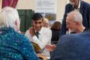 Rishi Sunak talks to Low Row villagers about the institute refurbishment