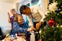 PM Rishi Sunak with Beechwood Care Home resident Juliet Riordan, 82