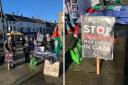 A small group of peaceful protestors gathered outside the town hall in Northallerton at around 11.15am to ask residents and visitors who lived in Mr Sunak's constituency to sign their petition