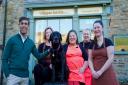 Rishi Sunak with staff at the Copper Kettle Café in Reeth which will soon host sessions to combat loneliness