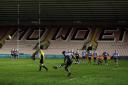 Josh Bragman fires over the conversion which secured Darlington Mowden Park a 20-20 draw with Coventry last Saturday
