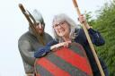 Cllr Dickinson is pictured with medieval enthusiast Will Duckworth
