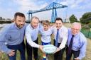 BID: From left to right, Danny Brown, director of rugby at Mowden Park, Middlesbrough Mayor Dave Budd, Matty Lynn, Tees Valley Mayor Ben Houchen and Mark Ellis, from Middlesbrough Football Club. Picture: CREST PHOTOGRAPHY