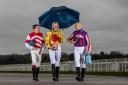 Thursday 7th March 2019Picture Credit Charlotte GrahamPicture Shows Rachel Richardson, Andrew Mullen and Paul Mulrennan, professional Jockeys with Wash Bags.Yorkshire Jockeys Support Homeless ProjectA group of Yorkshire jockeys have come together