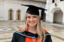 Charlotte Potter outside the London Guildhall after receiving her graduation certificate