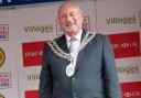 Dennis Teasdale wearing the Guisborough Town Council mayoral chain at a local event