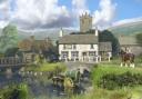 The scene at the White Swan at Broad Hambury, in Amerbdale, as the Captain approaches the pub for his lunchtime pint