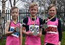 U11 boys, from left, James Throup, Alfie Clarkson and Jake Holmes