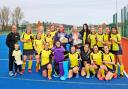 Norton Ladies celebrating their successful season and Durham County Cup win with the teams coaches Mike Trubshaw and Mike O'Neill