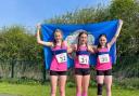 Yorkshire Road Relay Champions 2022, left to right Martha Shakesheff, Isobel Cook and Holly Nash