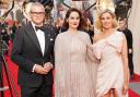 (Left-right) Hugh Bonneville, Michelle Dockery and Laura Carmichael attending the world premiere of Downton Abbey: A New Era at Cineworld Leicester Square, London Picture: Ian West/PA