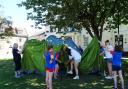 Greay Ayton Girl Guides give a demonstration erecting their new  patrol tent