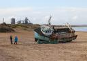 A grounded boat has appeared on a North East beach – but it didn’t come out of the sea.