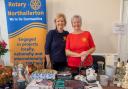 The Rotary Club stall at the last fair on October 1, 2022, with Rotary President Elect Emma Biggs and Jan Davison