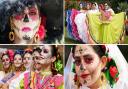 Performers from Ballet La Grana Beatriz Ramirez of Mexico perform excerpts from the 'Day of the Dead' to crowds at Preston Park Museum and Grounds in Stockton-on-Tees to launch the Billingham International Folklore Festival of World Dance