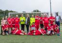 Redcar Athletic Football Club’s disabled team in their smart new kit sponsored by The Robin Centre