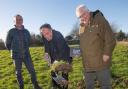 Groundbreaking for the new housing scheme in Hudswell. North Yorkshire Council’s executive member for housing, Cllr Simon Myers (centre), the Charity Bank’s regional manager, Jeremy Ince (left), and Hudswell Community Charity’s secretary, Martin