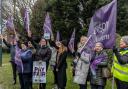 NHS staff from Unison on strike outside the Friarage Hospital in Northallerton