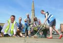 BLOOM: Stuart Parsons, David Morton, Dennis Graves, Marcia McLuckie and Loo Morton appealing for more volunteers to help get Richmond ready for Britain in Bloom judges. Picture: Richard Doughty Photography