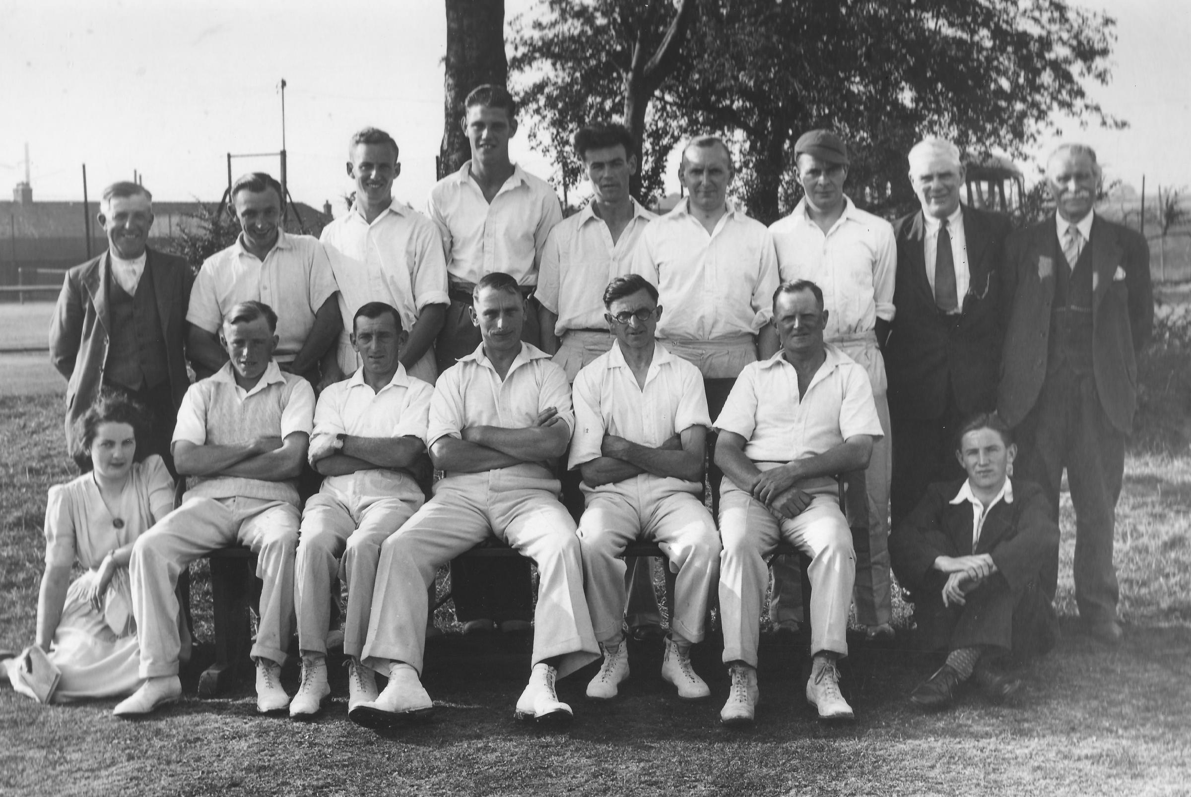 A 1950s picture of East Cowton Cricket Club which won the Wellshood Cup with so many players from Great Smeaton that the picture was on display in the Smeaton pavilion. Back, from left: Pat Morrison, Artie Kay, Mark Marley, George Kirkbride, Harry