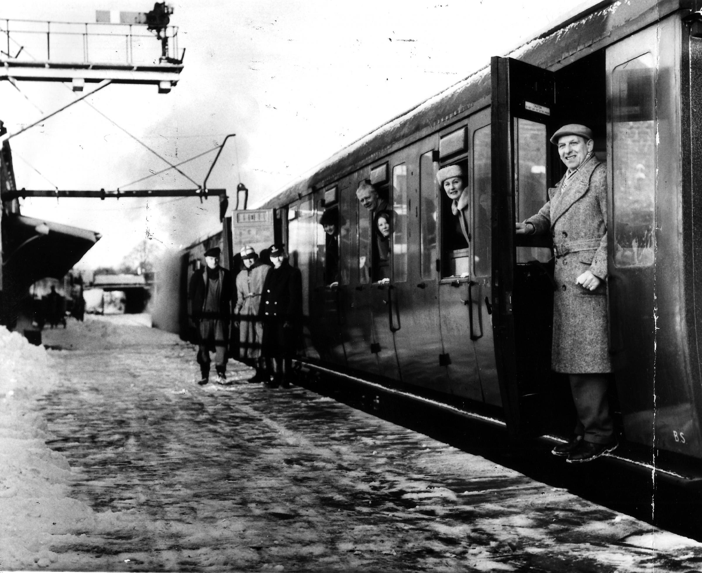A photo from our archive showing passengers at Leyburn station getting on a train to Hawes on January 23, 1962. Writing on the back of the picture says that the line had reopened after snow. However, the history books say that the last passenger train at