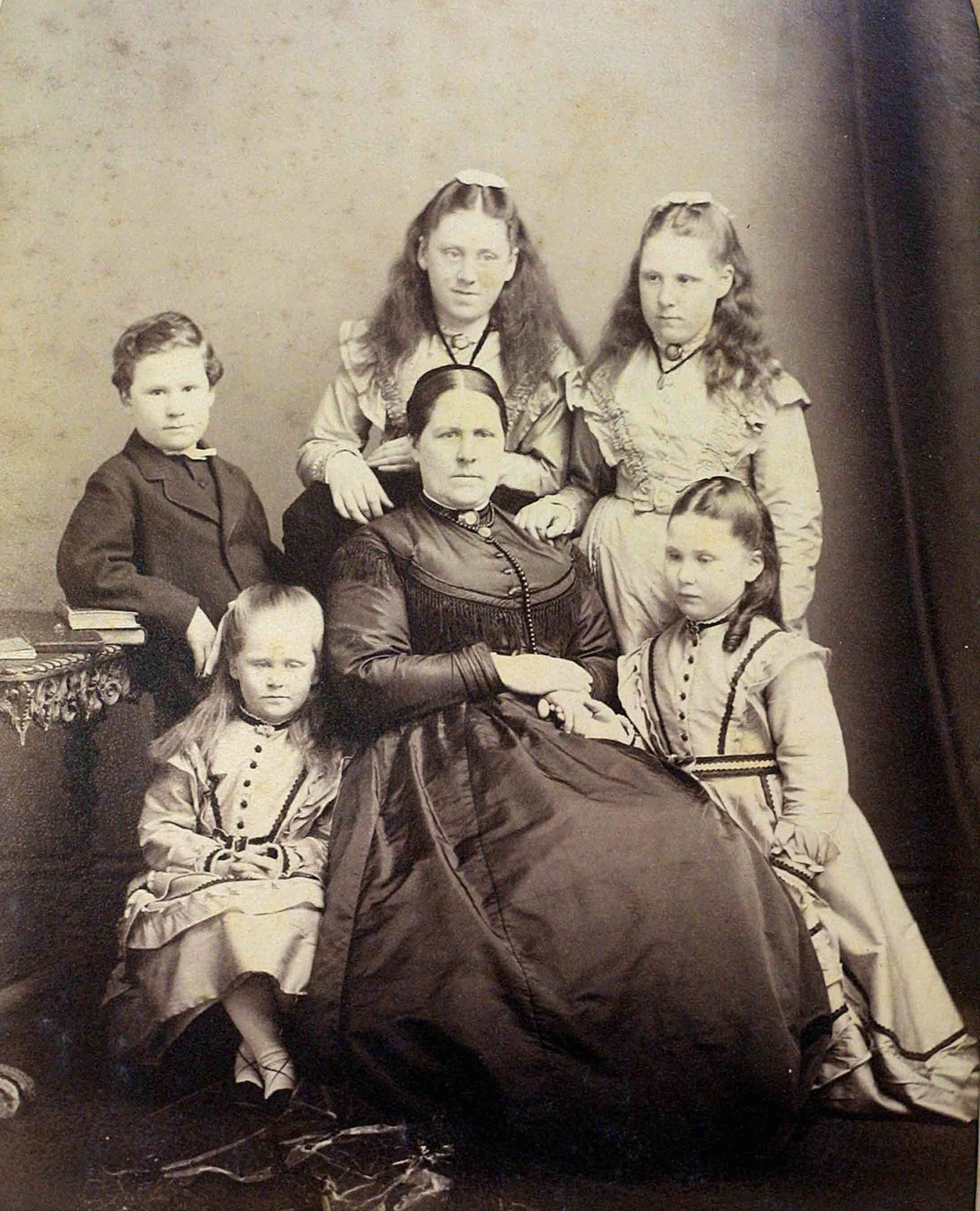 John Fowlers family around his wife, Elizabeth Lucy, who was the daughter of Joseph Pease. She is pictured with, back from left, John, Eli Pelly, Edith, and, on the front, Lucy and Laura. Pictures courtesy of the Darlington Centre for Local Studies