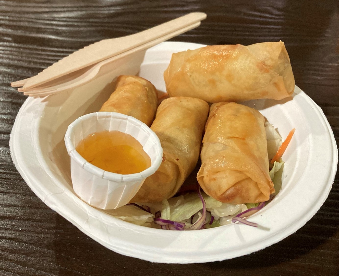 Duck spring rolls from Manao Thai