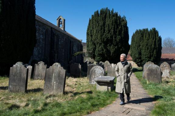 Darlington and Stockton Times: Monica Galetti at the parish church of St Mary and St Laurence church in Rosedale Abbey. Credit: BBC/Atypical Media Ltd/Tim Smith. Darlington and Stockton Times: Monica Galetti at the parish church of St Mary and St Laurence church in Rosedale Abbey. Credit: BBC/Atypical Media Ltd/Tim Smith.